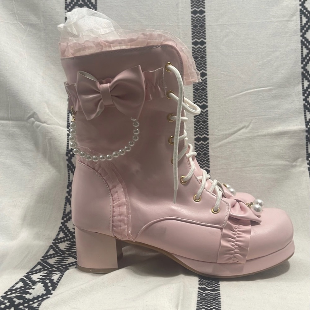 Pink ankle boots